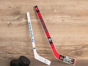 Eishockeyschläger als Ministick 36 cm mit Werbeaufdruck