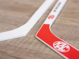 Eishockeyschläger als Ministick 45 cm mit Werbeaufdruck